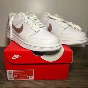 Nike Dunk Low White and Copper Sneakers 6.5Y